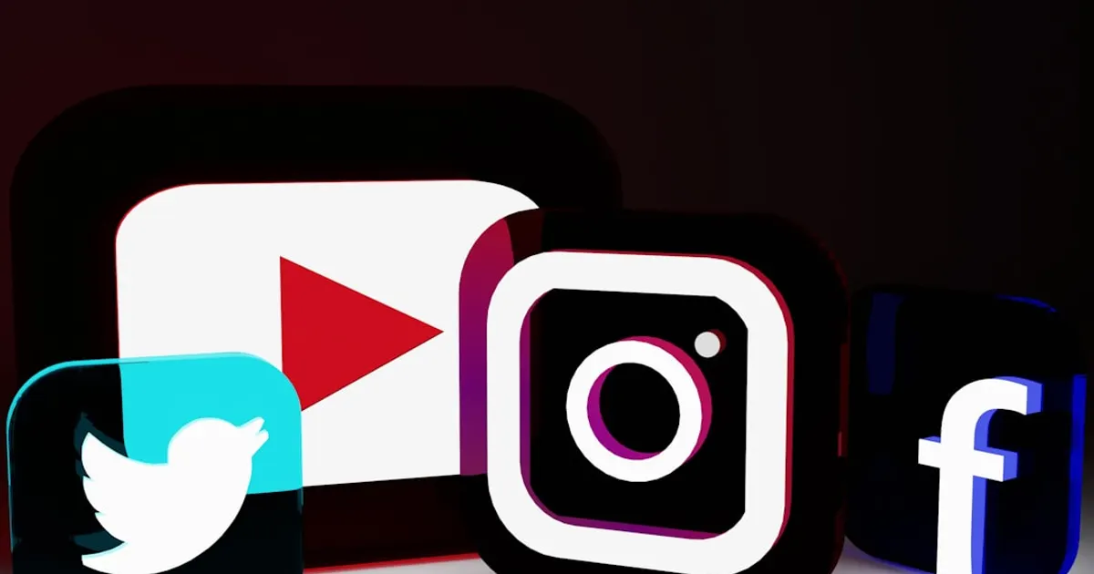 A group of different types of social media logos